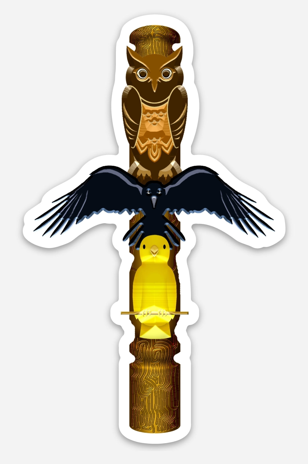 Totem die cut sticker 2.45″ × 4″