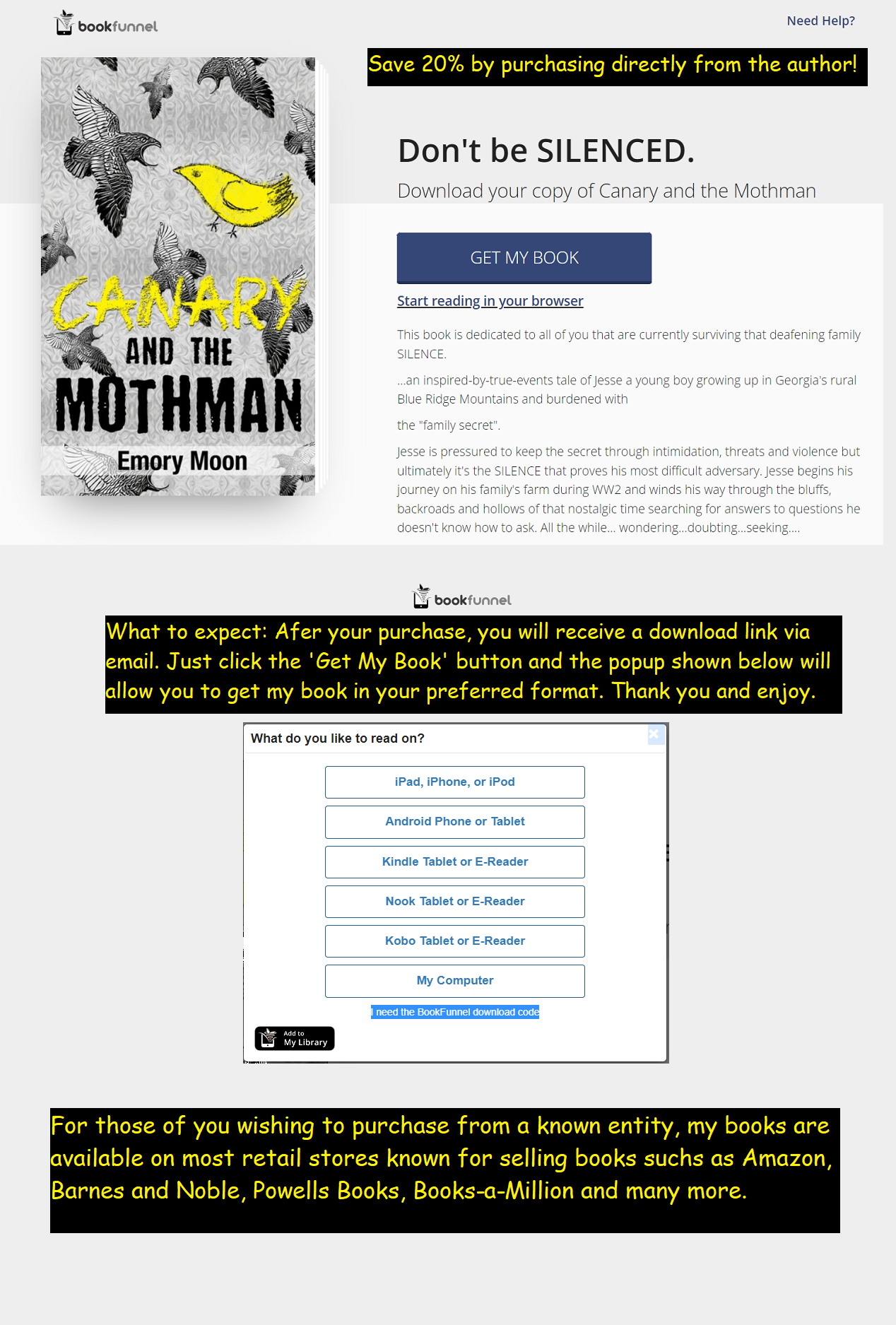 Canary and the Mothman - (ebook instant download)